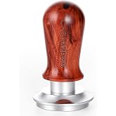 CASABREWS 51mm Espresso Tamper, Spring Loaded Coffee Tamper with 30 lb Pressure, Walnut Wood Handle, 304 Stainless Steel Flat Base, Self Leveling Espresso Hand Tamper for Portafilter Basket