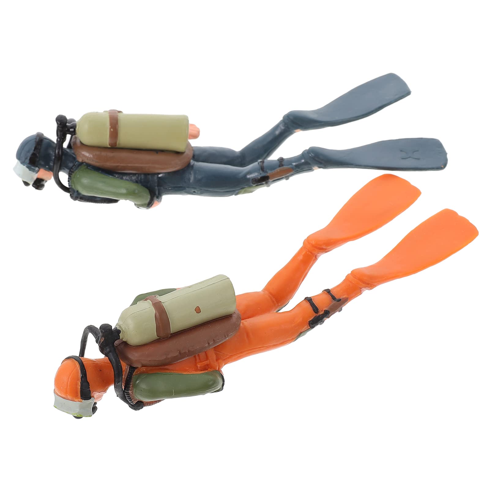 Photo 1 of Toyvian Diver with Hose Toy Squid Fish Tank Action Figure Divers: 2PCS Scale Model Sea Animals Scuba Diver Toy Swimmers Diver Figures (as Shown 1 (Mini Diver 2pcs))