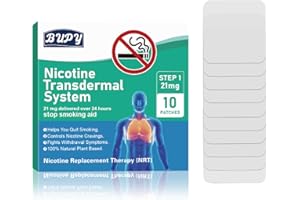 Step 1 Quit Smoking Patches 21mg, 10 Count - Natural Nicotine Replacement Therapy for 24HR Craving Control & Withdrawal Relie