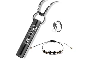 Ksbwr 528Hz Meditation Breathing Necklace - Love Frequency, Twelve Constellation Designs, Anxiety Relief, Mindful Meditation, Breathwork, Relaxing, Calm and Stress Reduction