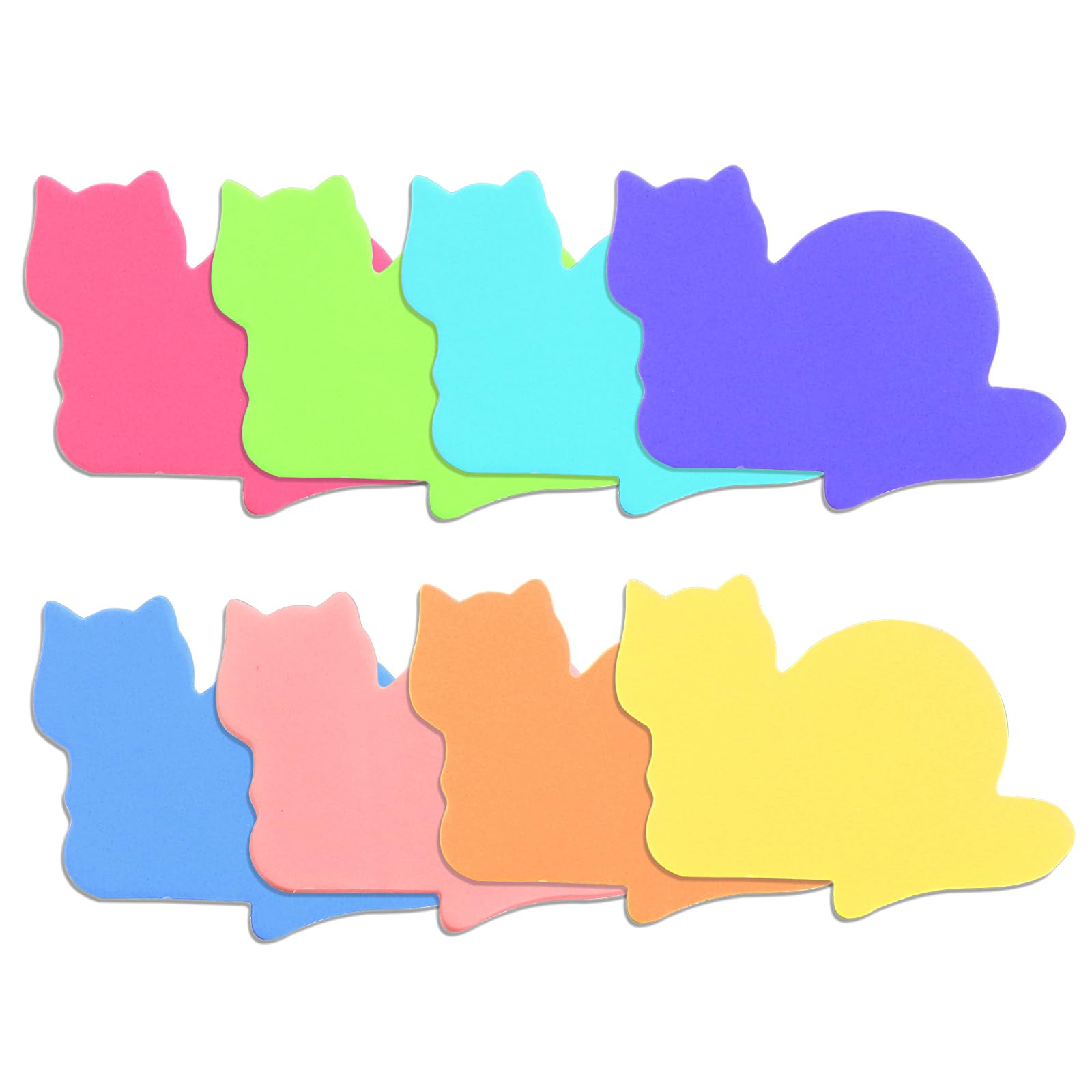 8 Sticky Notes, Sticky Pads, 6.5×7.3cm, Post it Notes, Cute cat Shapes, 8 Colors of Cute Sticky Notes (240 Sheets)