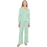 Karen Neuburger womens Petite Minky Fleece Long Sleeve Notch Top & Long Pants Set