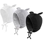 JANGANNSA Newborn Baby Hospital Hat Infant Set Head Cap Lovely Ears Belt Beanie 0-6Months