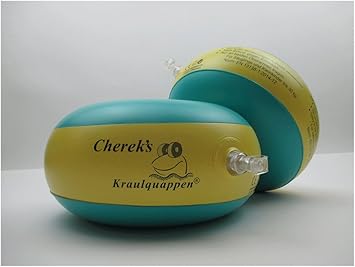 Cherek´s Kraulquappen 20cm für Anfänger grün/gelb Schwimmflügel Schwimmhilfe für Kleinkinder und Babys ab dem 7/8 Monat