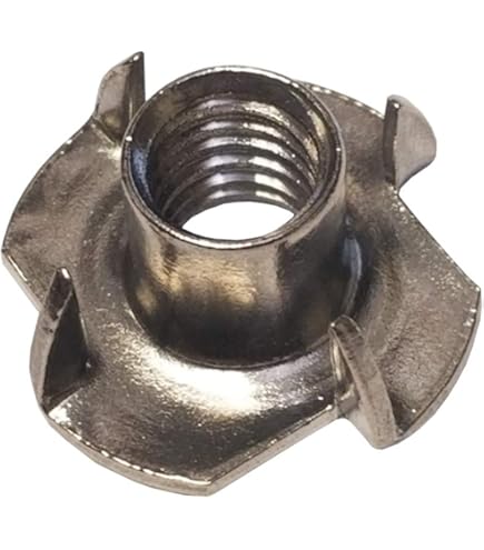 Aexit 3/8'' Thread Electrical Equipment Dia 13mm Height 4 Prongs Half Threaded T-Nut Tee Nuts 10pcs