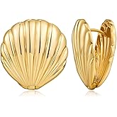 LILIE&WHITE Gold Shell Stud Earrings for Women Heart Shell Ocean Beach Earrings Fashion Jewelry Gift