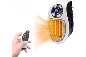 MRLIANCE Portable Plug in Heater, 500W Small Space Heater with Overheat Protection, Electronic Thermostat, LED Display Wall Plug Heaters for Indoor Use - Bathroom and Bedroom, etc