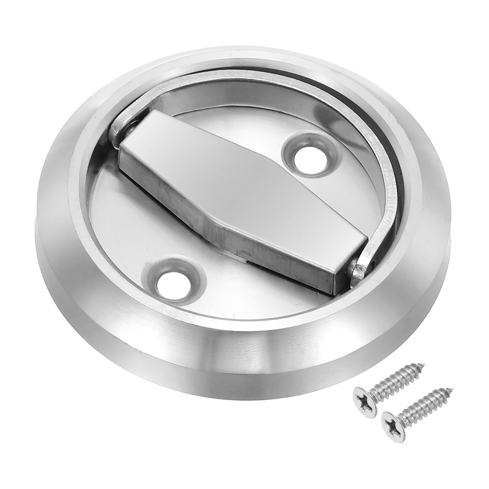 PATIKIL Round Recessed Pull Handle Knob 304 Stainless Steel Round Hidden Closet Finger Flush Knob with Screws for Door Drawer Wardrobe, Silver