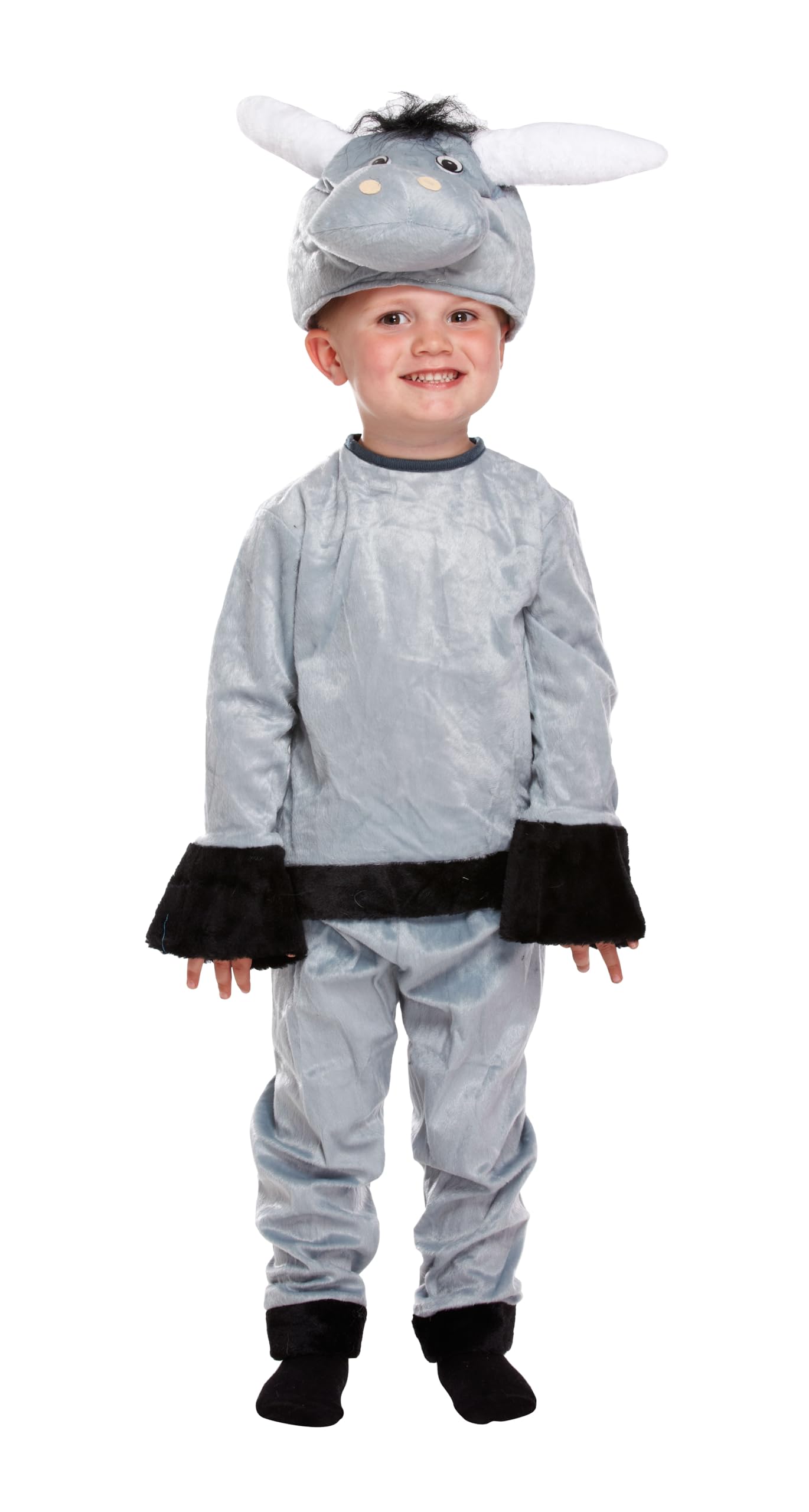 HENBRANDT Children’s Grey Donkey Costume Xmas Nativity Play Pantomime World Book Day Fancy Dress Outfit for Kids Christmas Fancy Dress for Girls and Boys (Age 3)