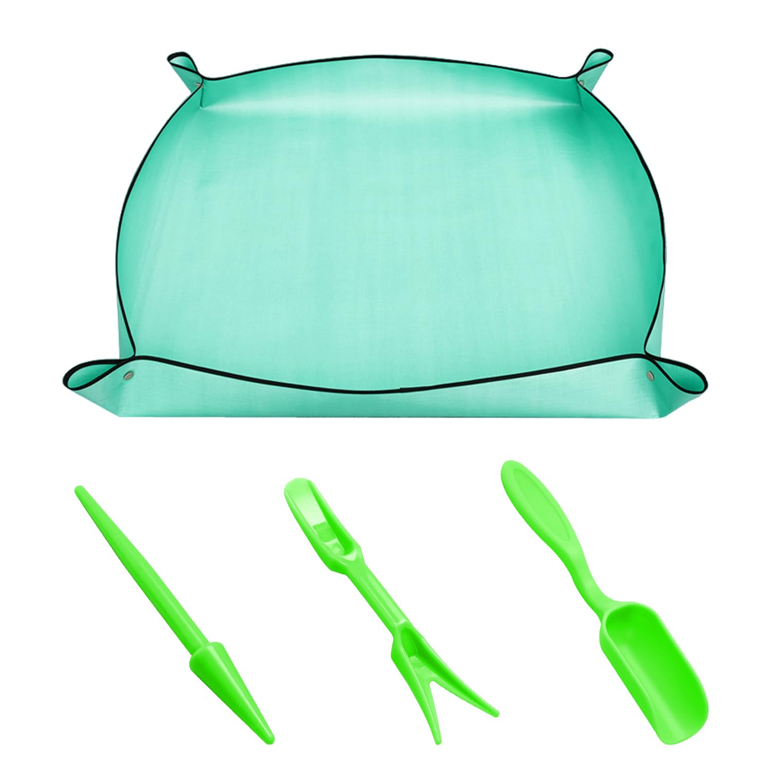 USHXVG 1 Piece of Plant Repotting Mat, 3 Pieces of Sowing Tools Set, Gardening Operation Mat, Flower Pot Mat, Succulent Planting Mat, Foldable Gardening Mat (100 * 100cm)