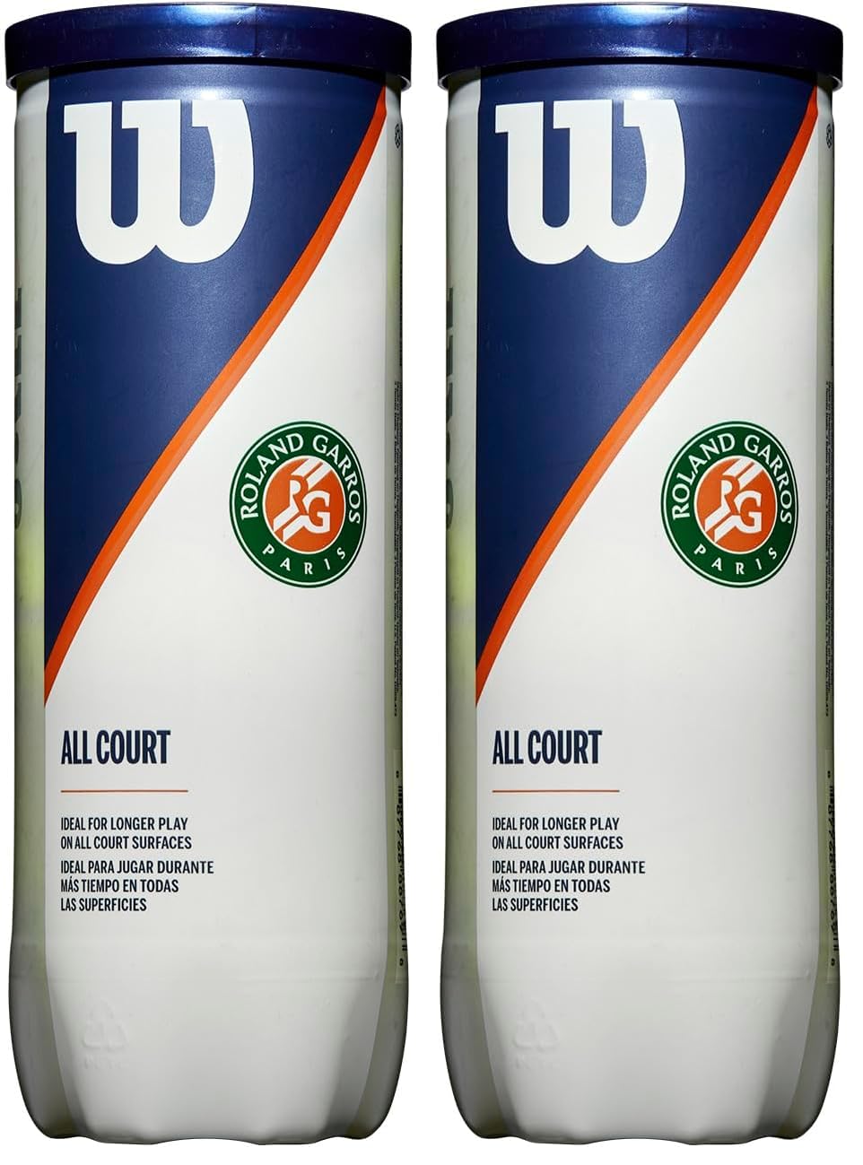 Wilson Unisex-Adult Roland Garros All Court Tennis Ball, Yellow, 24 × 3 (Pack of 2)
