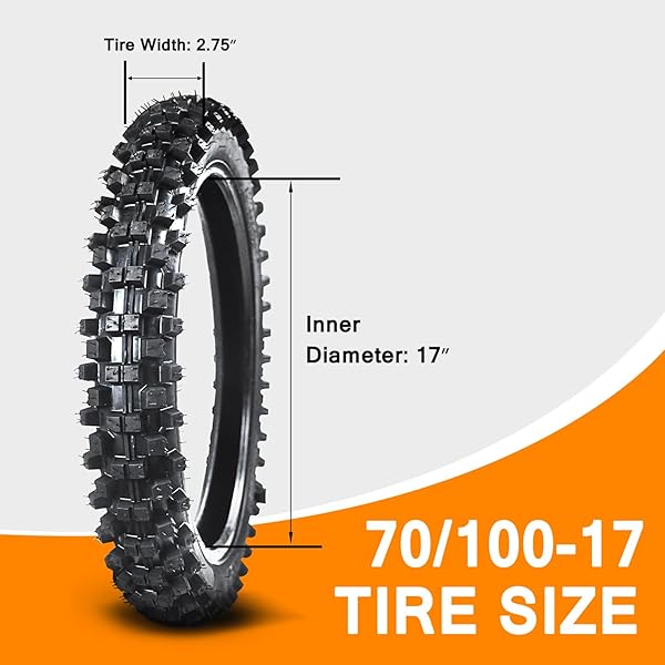 HOLATO REAR 90/100-14 3.00-14 FRONT 70/100-17 2.75-17 TIRE AND INNER TUBE FOR 110CC 125CC KLX125 KLX140 KX85 TTR125 RM80 TAOTAO DB17 APOLLO RFZX18 COOLSTER DIRT PIT BIKE OFF ROAD MOTOCROSS HEAVY DUTY