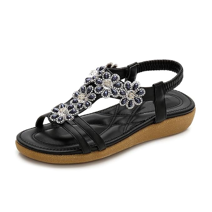 Amazon.com: Womens Lightweight Summer Sandals Open Toe Sandals Flat Beach and Pool Shoes PU 