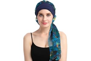 FOCUSCARE Chemo Headwear Turbans for Women Long Hair Head Scarf Headwraps Cancer Hats