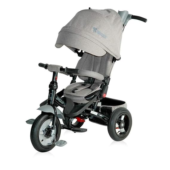 Lorelli Tricycle Jaguar 4 in 1 Gummireifen, Sitz drehbar, Stange, verstellbar grau