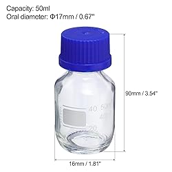 PATIKIL 50mL Reagent Media Bottle, 4Pcs Round