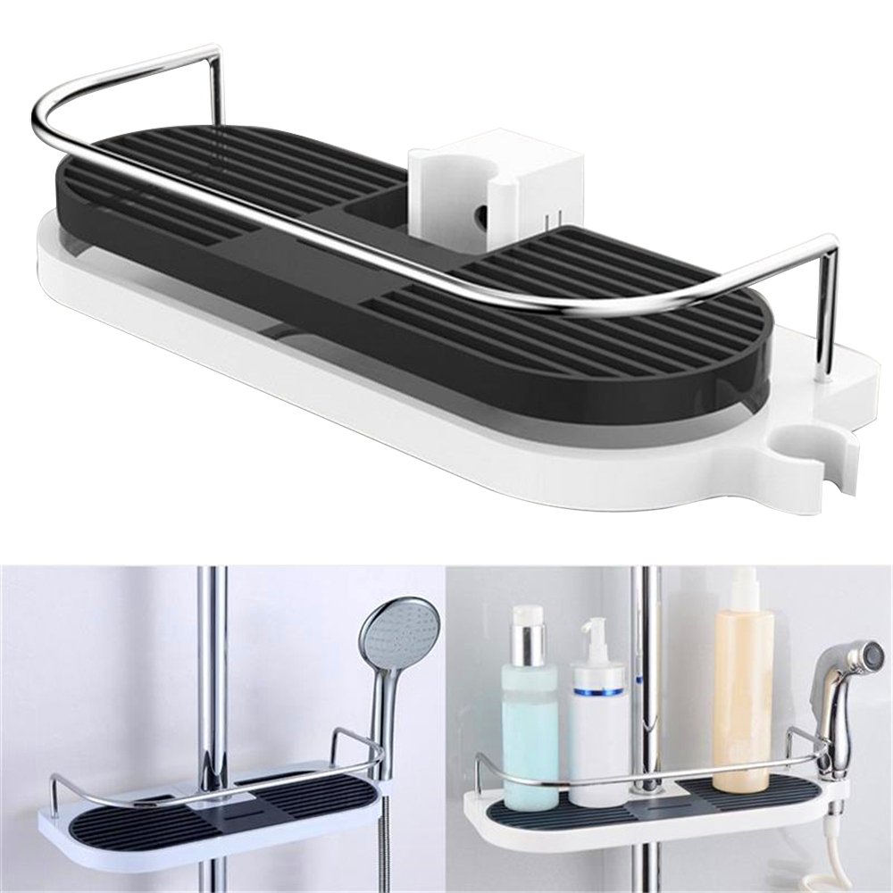 Home & Kitchen Stainless Steel Wall Hanging Shower Rail Storage