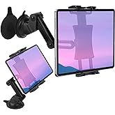 Tablet Car Dashboard &amp; Windshield Mount, Universal 360&deg; Adjustable Window Dash Suction Cup Holder for iPad Pro 12.9/11/10.5/9.7/Air/Mini 6 5 4, Galaxy, 4.7-12.9" Tab &amp; Phone, 1* TPU Sticky Pad