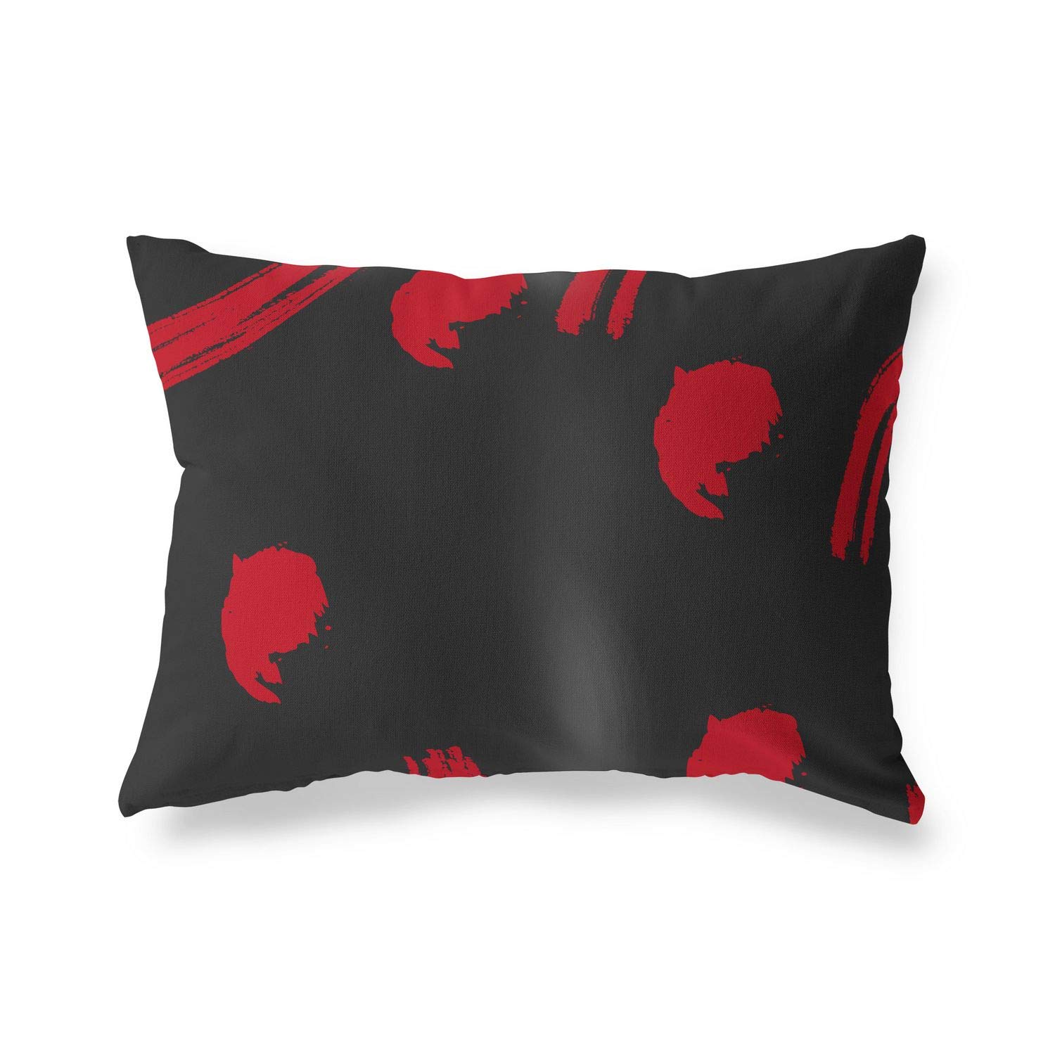 BonaMaison Decorative Cushion Cover, Red Black Throw Pillow Covers, Home Decorative Pillowcases for Livingroom, Sofa, Bedroom, Size: 45X60 Cm - Designed and Manufactured in Turkey