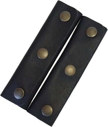 Amazon Co Jp かごバッグ トートバッグ ビジネスバッグ用の本革ハンドルカバー ワイド3つボタンタイプ 2枚1組 ブラック シューズ バッグ