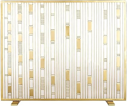 SUBBYE Single-Panel 39 × 31in Einfache Schmiedeeisen Kamin Siebgewebe