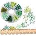 PandaHall Elite Mixed 8/0 Round Glass Seed Beads Diameter 3mm About 3600pcs Green with Box Set Value Pack