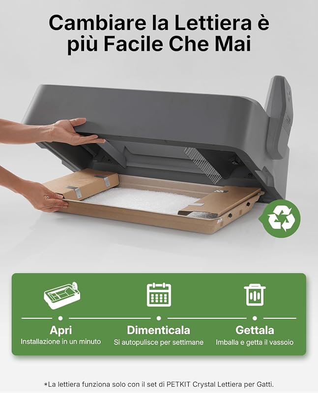 PUROBOT CRYSTAL DUO Lettiera Gatto Autopulente con Telecamera AI