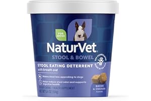 NaturVet Coprophagia Stool Eating Deterrent Plus Breath Aid for Dogs, 70 ct Soft Chews, Made in USA