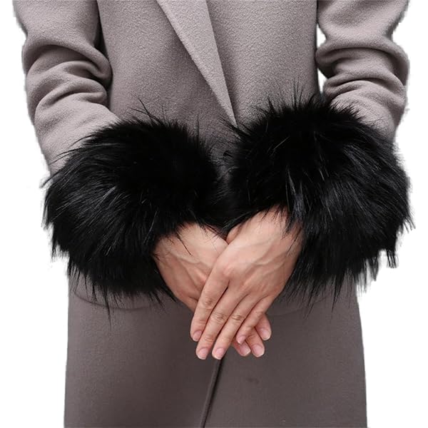小物 Fluffy Arm Warmer Amazon.com: GSHLLO 1 Pair Faux Fur Short Wrist Cuff Soft