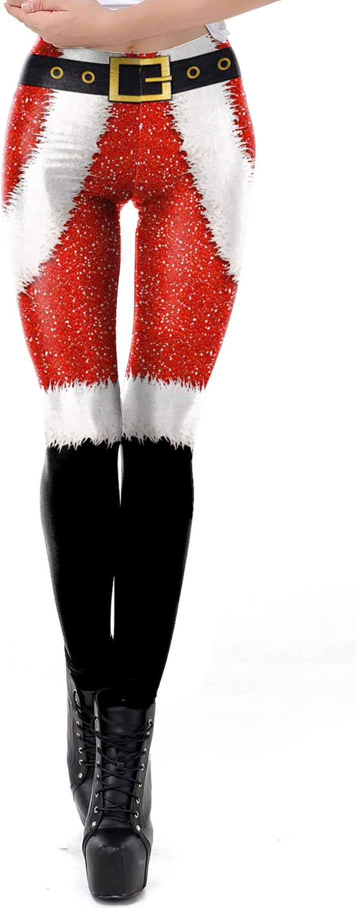 Christmas Print Leggings for Women Plus Size Girls High Waist Tummy Control Yoga Pants Butt Lift Soft Tights