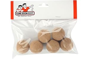 Game Room Guys Natural Cork Foosballs Compatible with Shelti, Tornado and Dynamo Foosball Tables - Set of 6