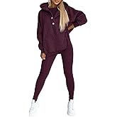 Baimiu Women's Fall Lounge Sets 3 Piece Outfit Tracksuits Casual Tank Top Pullover Hoodies and Leggings Set Workout Travel