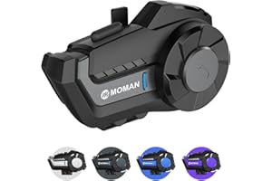 Motorcycle Helmet Headset,Moman H2【1 Pack】 Wireless Dirt Bike Helmet Communication System IP65 Waterproof DSP&CVC Noise Cance