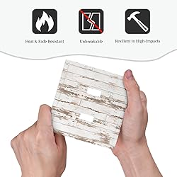 White Grey Wood 2 Gang Double Toggle Light Switch