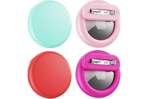 BINGCOK Air Tags-4 Pack Apple Kids Hidden Case, Airtag Tracker for Kids, AirTag Hidden Kids Holder with Invisible Pin, Anti Lost, for Kids, Elderly, Luggage, Clothing (Mint Green Red Rose Pink)