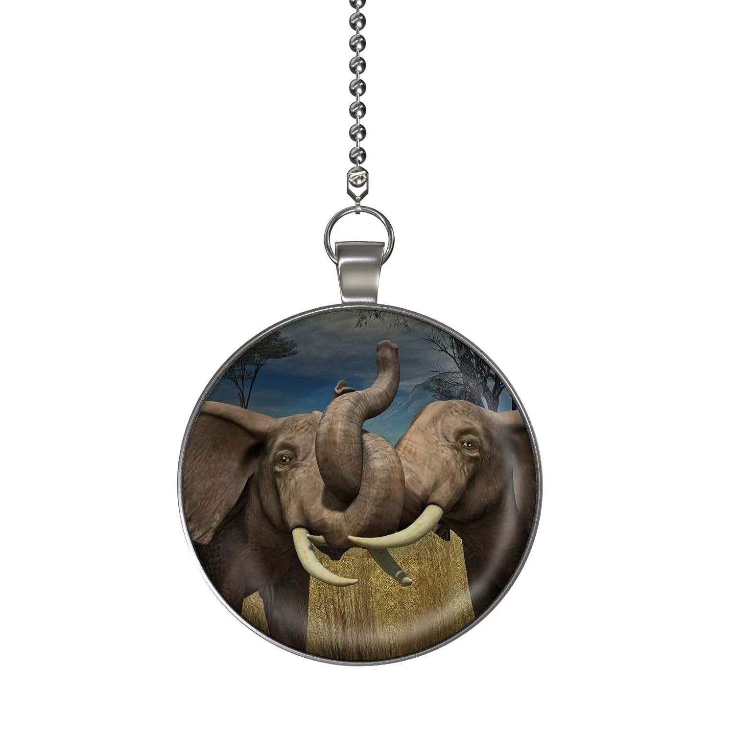 Gotham Decor Tenderness Elephants Fan Light Pull Pendant With