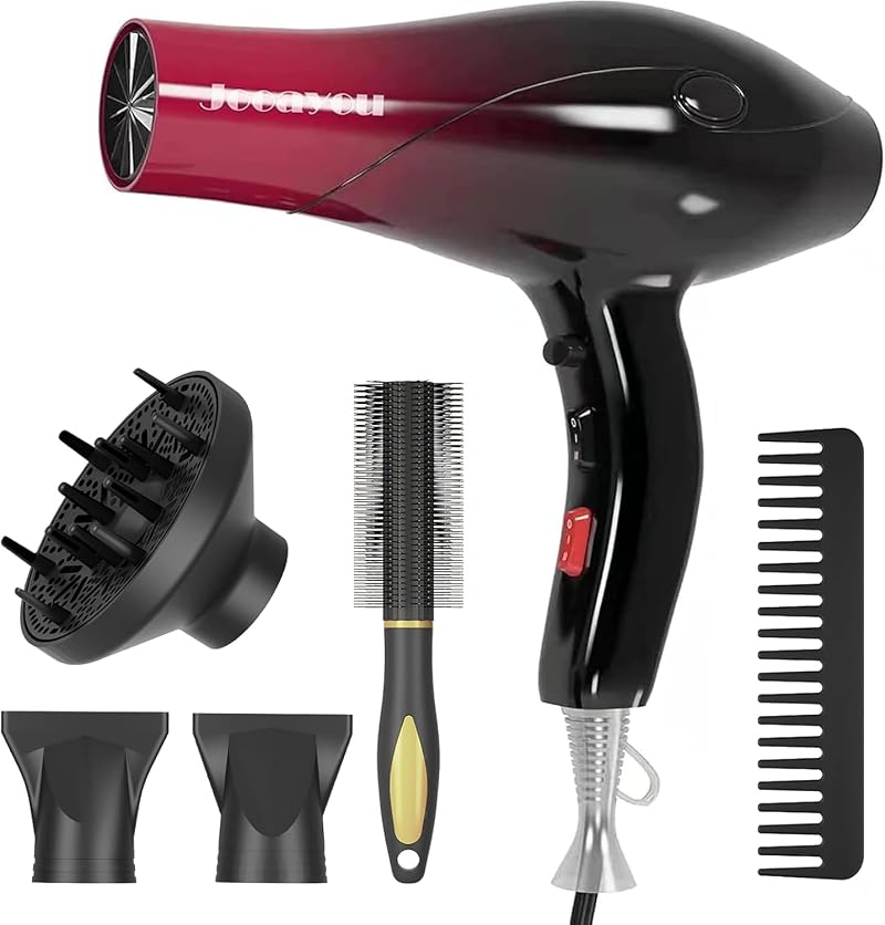 Jooayou Hair Dryer 3000W Ionic 3 Heat 2 Speed Diffuser Cool Shot Home Salon