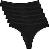 ANZERMIX Seamless Cotton Thongs for Women Underwear 6-Pack