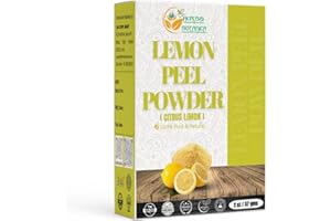 Herbs Botanica Lemon Peel Powder 100% Pure & Organic Dried Lemon Zest Powder for Cooking, Baking, Skin Care & DIY Beauty Natural in Resealable Pack 2 oz
