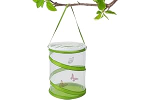 Butterfly Habitat | Mesh Cage errarium Pop-up | Butterfly cage for Caterpillars, Butterfly Enclosures for Indoors, 6.3" x 7.9