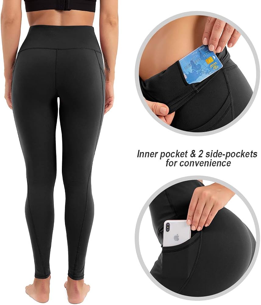 CLUCI High Waist Yoga Leggings Women Workout Pants with Pockets Tummy Control Non-See Through 4 Way Stretch: Clothing