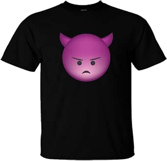 Angry Devil Face Emoji Adult T-Shirt 