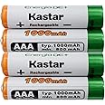 Kastar AAA 4-Pack Ni-MH 1000mAh Super High-Capacity Rechargeable Battery Pre-Charged for Panasonic HHR-4DPA HHR-55AAABU HHR-65AAABU, HHR-75AAA/BU, Solar Spinner, Garden Light, Garden Decorations