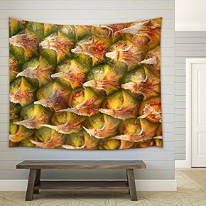 Ripe Pineapple Fruit Texture. for Food and Beverage, Healthcare, Abstract and Diet and Nutrition Concepts. - Fabric Wall Tapestry Home Decor - 51x60 inches