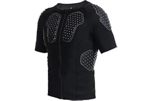 STONEKISS Men’s Chest Protective Shirts, Rib Protector Shirt with Zipper for Football, Baseball