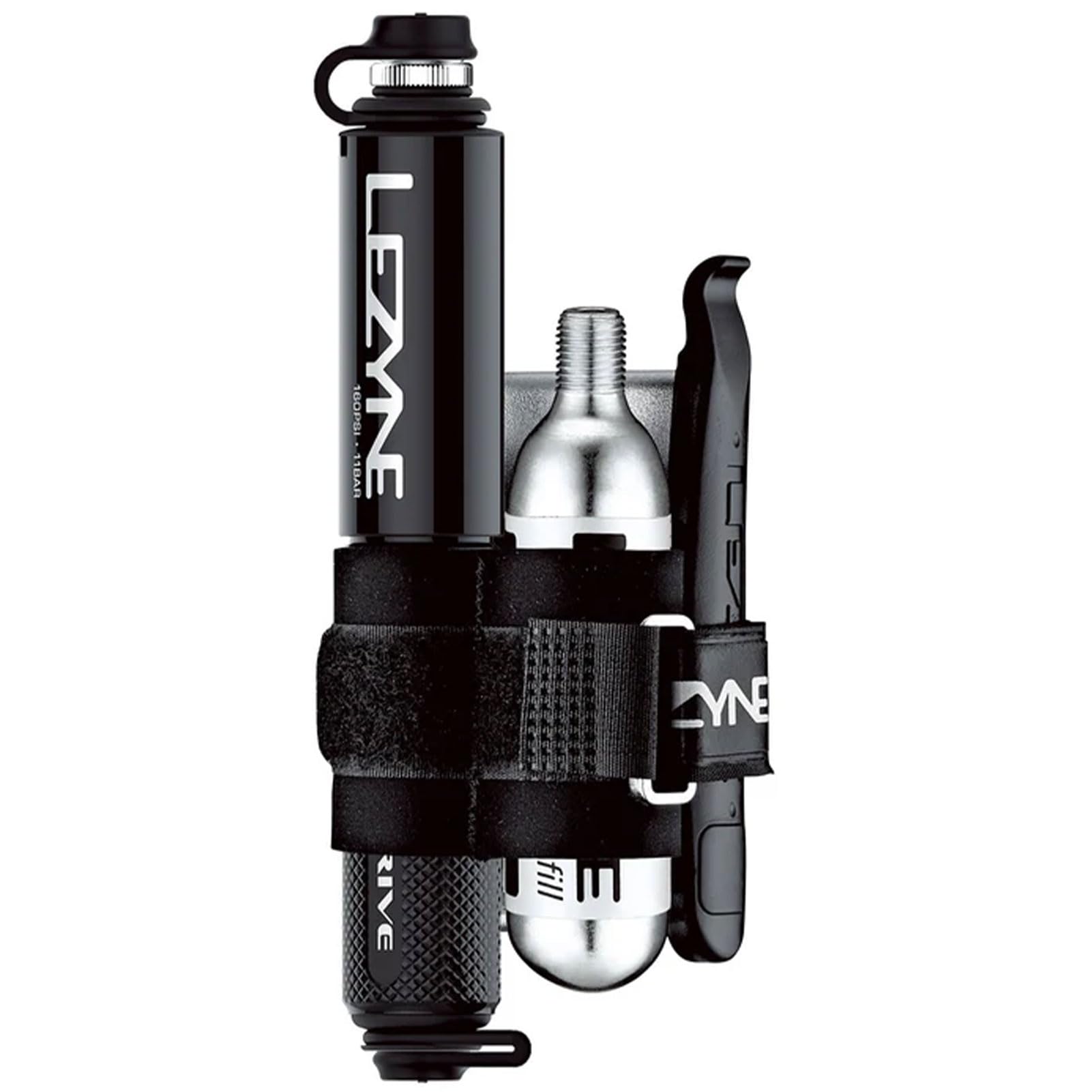 Lezyne Unisex - Adult CNC Pocket Drive Loaded Mini Pump, Black, 14 cm