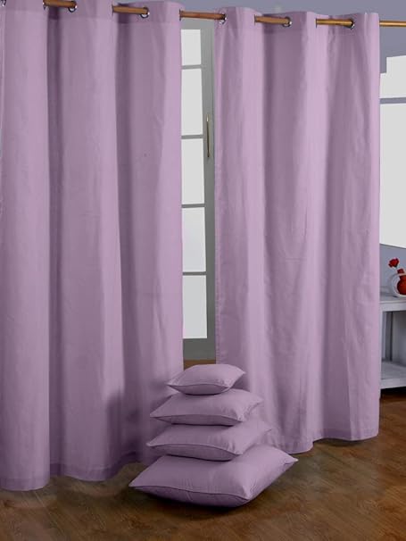 Homescapes Mauve Eyelet Curtain Pair 137cm 54 Wide X 228cm 90