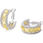 Hoop Earrings for Women 14K Gold Plated Cubic Zirconia Earrings,Delicate Huggie Hoop Earrings,Simple Lightweight Hoops Gift for Women