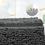 RUN HELIX Ultra Soft Chenille Bath Mat Set 3P Non Slip Dark Grey 40x60 50x50 view 5