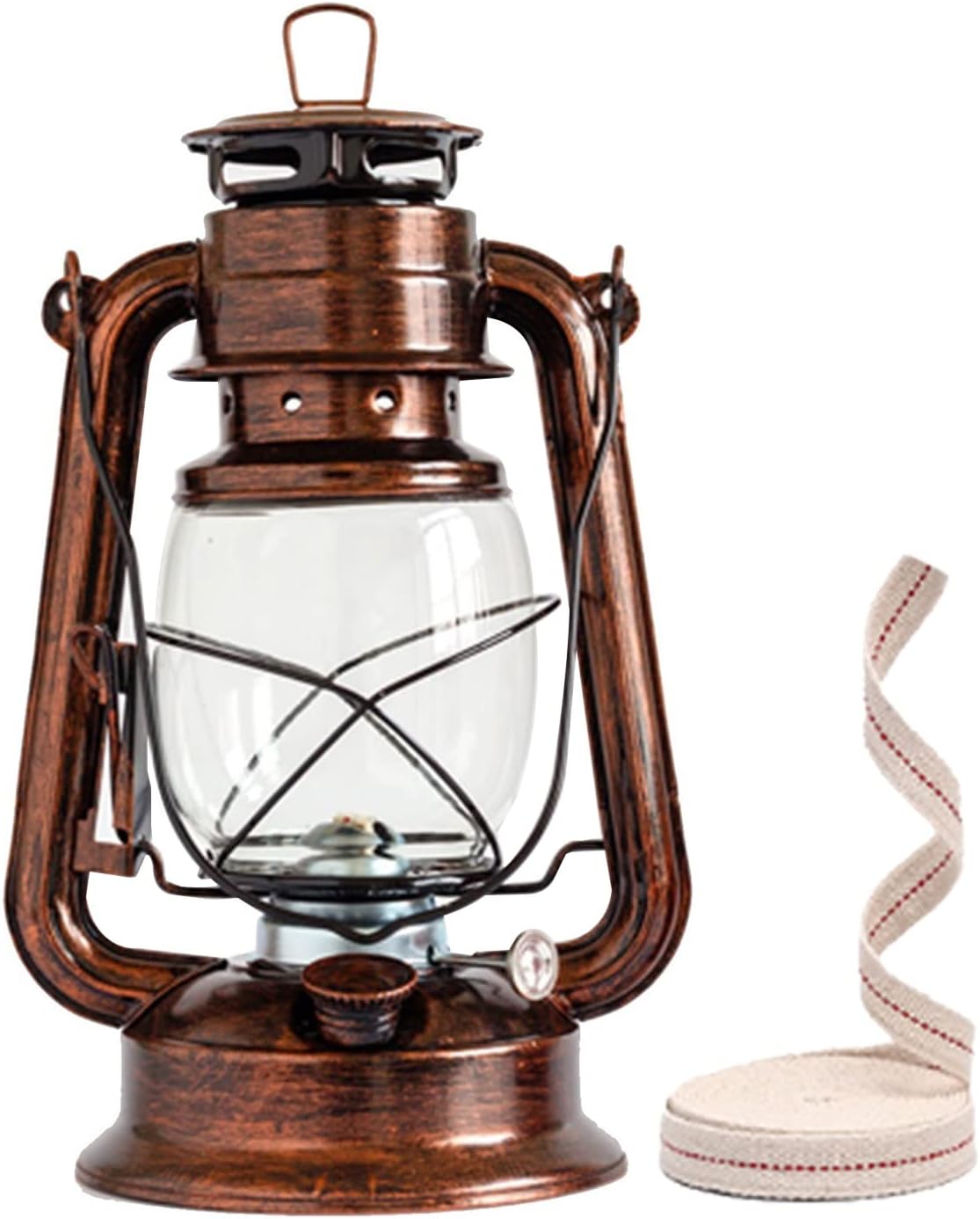 Oil Lamps & Accessories - Hurricane Lamp, Oil Lamps for Indoor Use 12 in Vintage Kerosene Lantern with Cotton Wick for Lighting Indoor Power Outages Emergency